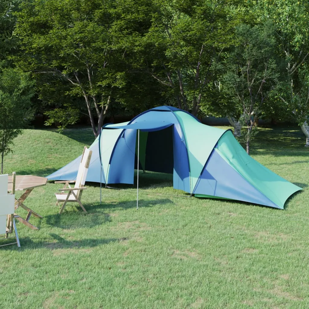 Familienzelt Kuppelzelt Campingzelt 6 Personen Blau und Grün