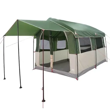 Familienzelt mit Dach Gr�n und Wei� 324x255x230 cm