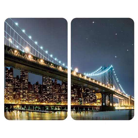 Schneidebrett Wenko Brooklyn Bridge 30 x 52 cm Gehrtetes Glas 2 Stck