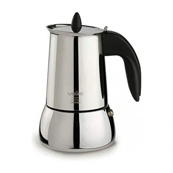 Valira Espressokocher Italienische Kaffeemaschine ISABELLA 6T Edelstahl 6 Tassen