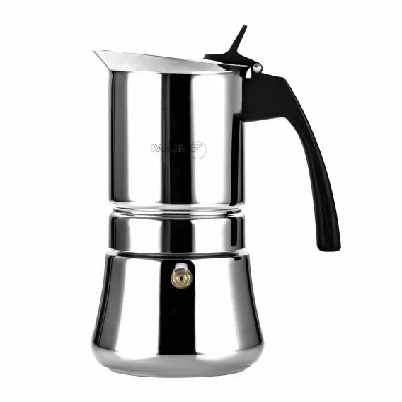Espressokocher Italienische Kaffeemaschine FAGOR Etnica Edelstahl 18/10 4 Tassen