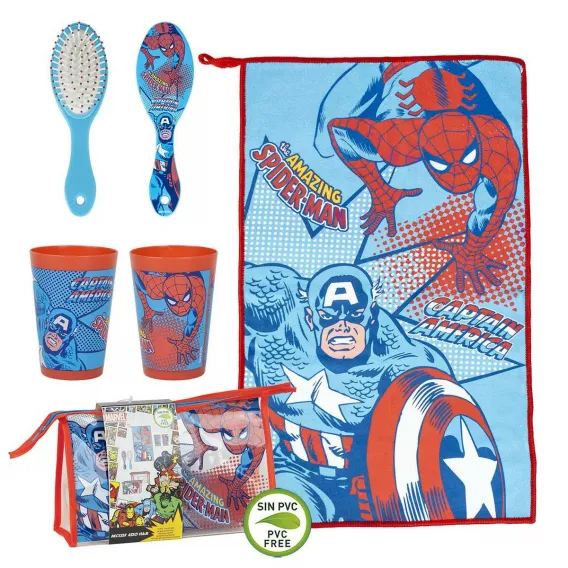 Kulturbeutel Kulturtasche Kinder  The Avengers Blau 23 x 15 x 8 cm 4 teilig