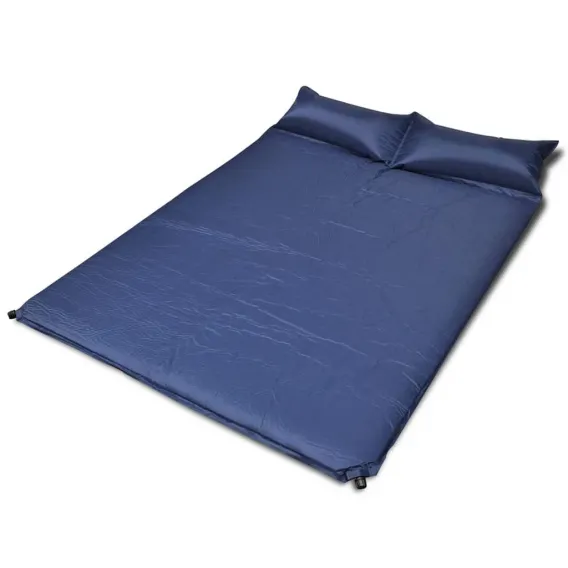 Isomatte Luftmatratze Luftbett Campingmatte Schlafmatte Blau 190x130x5cm Doppelm