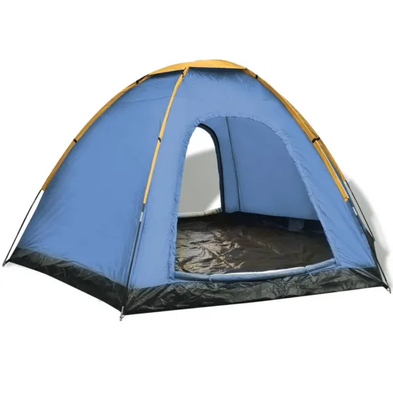 Familienzelt Kuppelzelt Campingzelt 6-Personen-Zelt Blau und Gelb
