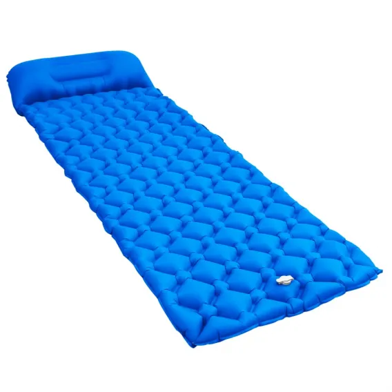 Aufblasbare Isomatte Luftmatratze Luftbett Campingmatte Schlafmatte 58x190 Blau