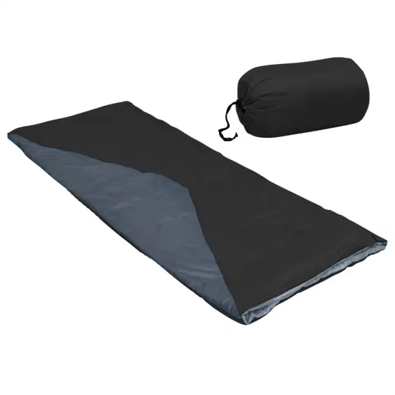 Leichter Umschlag-Schlafsack Schwarz 1100g 10C