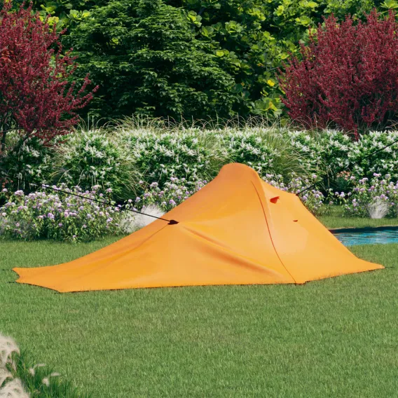 Familienzelt Kuppelzelt Campingzelt 317x240x100 cm Orange und Grau