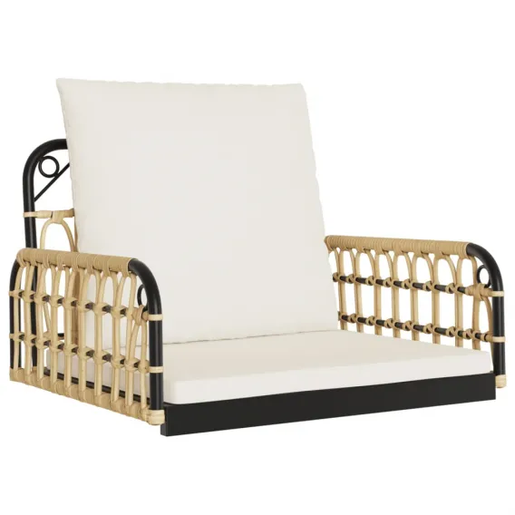 Hngestuhl mit Kissen 63x58x39 cm Poly Rattan und Stahl