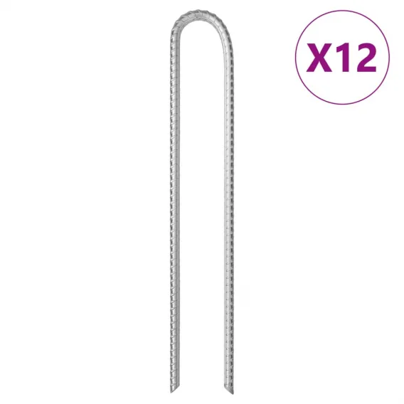 Zeltheringe 12 Stk. U-Form 37 cm 10 mm Verzinkter Stahl