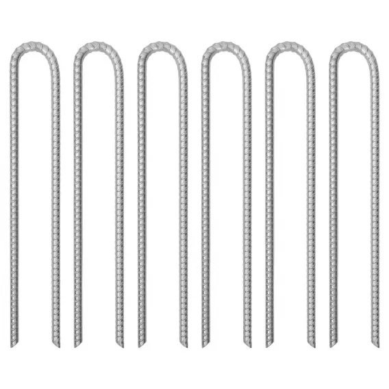 Zeltheringe 6 Stk. U-Form 41,5 cm 12 mm Verzinkter Stahl