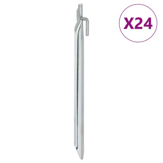 Zeltheringe 24 Stk. V-Form 25 cm 20 mm Verzinkter Stahl