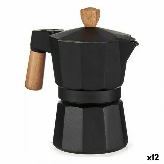 Espressokocher Italienische Kaffeemaschine Holz Aluminium 150 ml 12 Stck