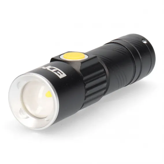 Edm Taschenlampe LED EDM USB Aufladbar Zoom Mini Schwarz Aluminium 120 Lm