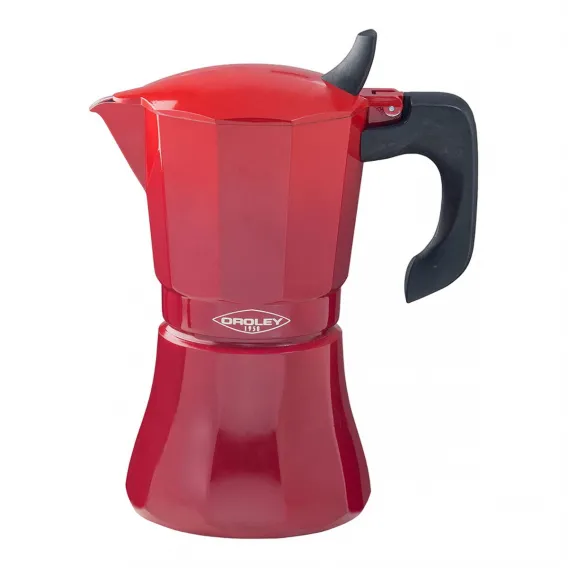 Espressokocher Italienische Kaffeemaschine Oroley Petra 9 Tassen Rot Aluminium