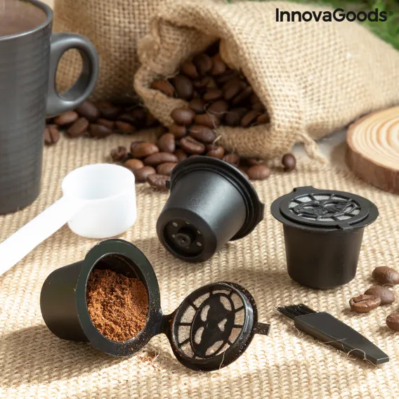 Innovagoods Set mit 3 wiederverwendbaren Kaffeekapseln Recoff InnovaGoods